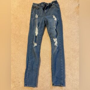 Aeropostale Ripped Blue Skinny Jeans